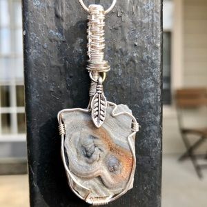 Blue Chalcedony Druzy Agate Handmade Necklace!